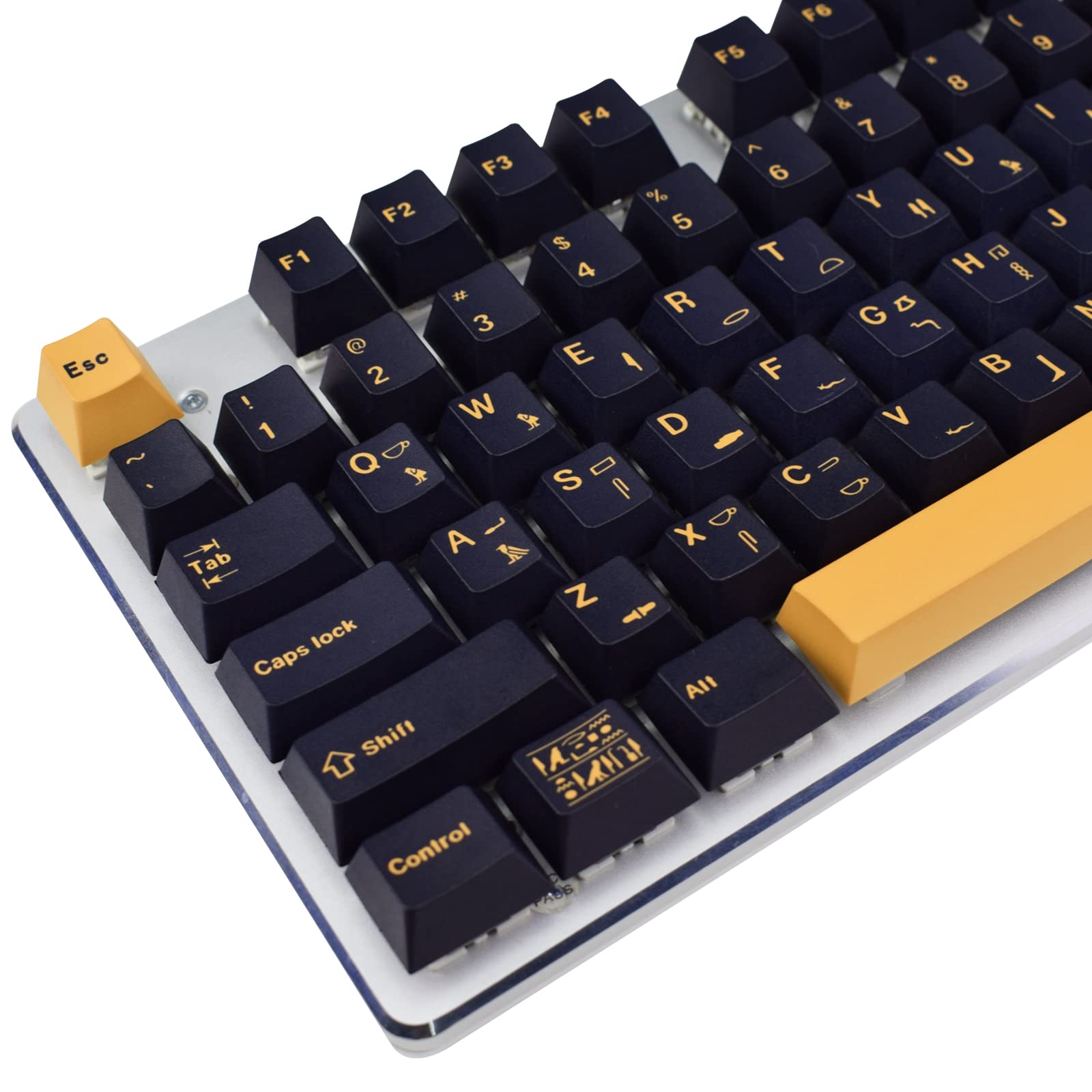 Buy MOLGRIA Keycaps Ancient Egypt Theme, 123 Set Black and Yellow