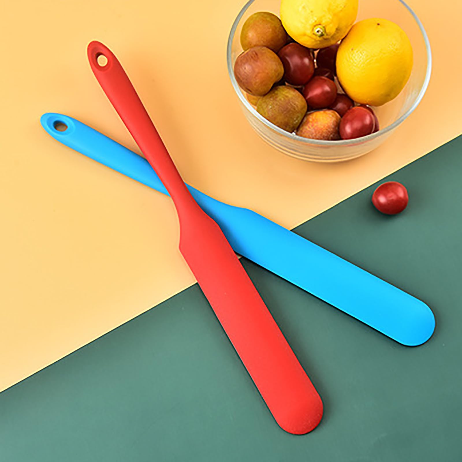 Espátula para tarros, espátula de masa madre con mango largo, espátula delgada de silicona para frascos (3 piezas) (3) 2