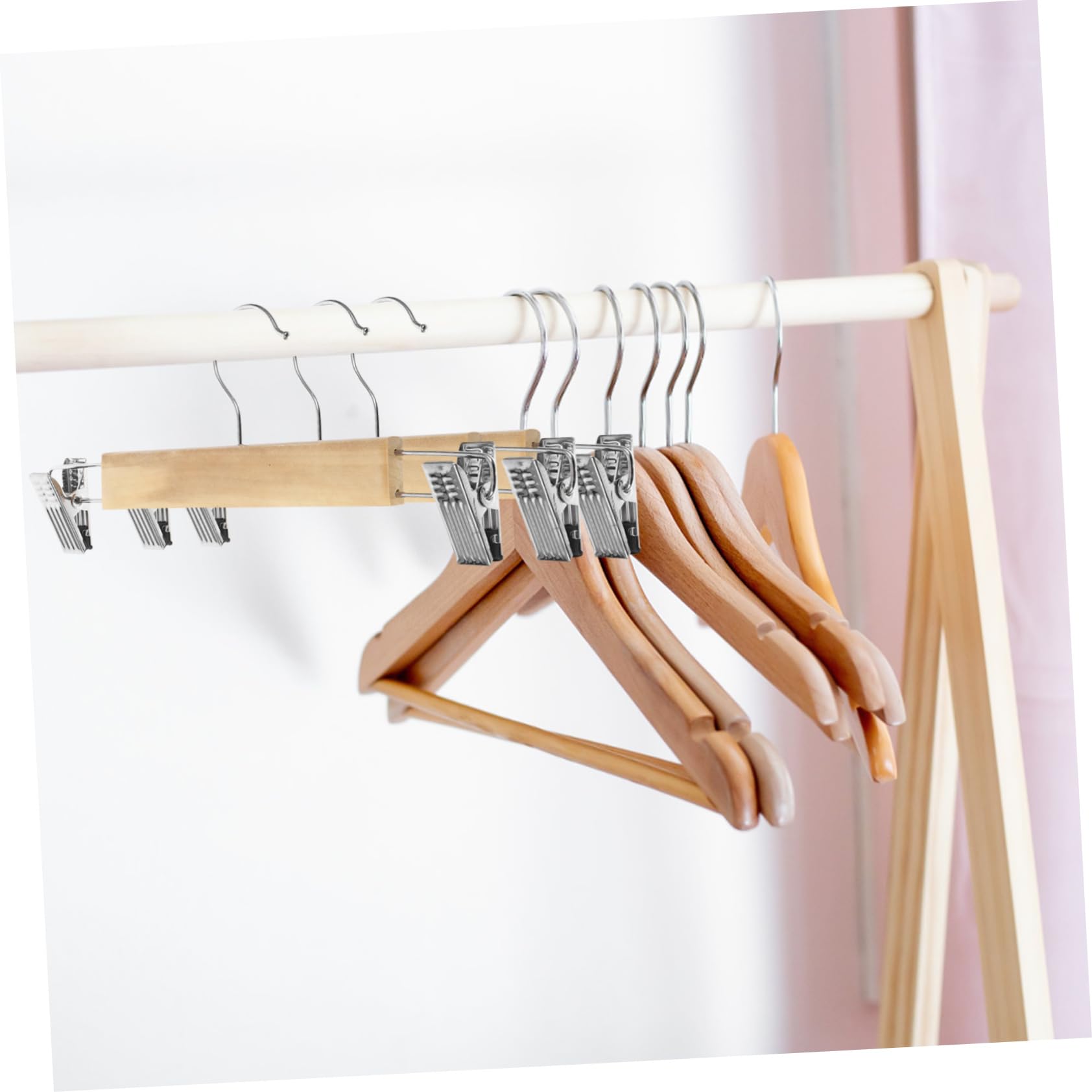 10stücke Teiliges -hosenbügeln Mit Clips Platzsparende rutschfeste Kleiderbügel Für Hosen Röcke Leggings Und Socken Langlebig Und Multifunktional Für Ordentliche Garderobe