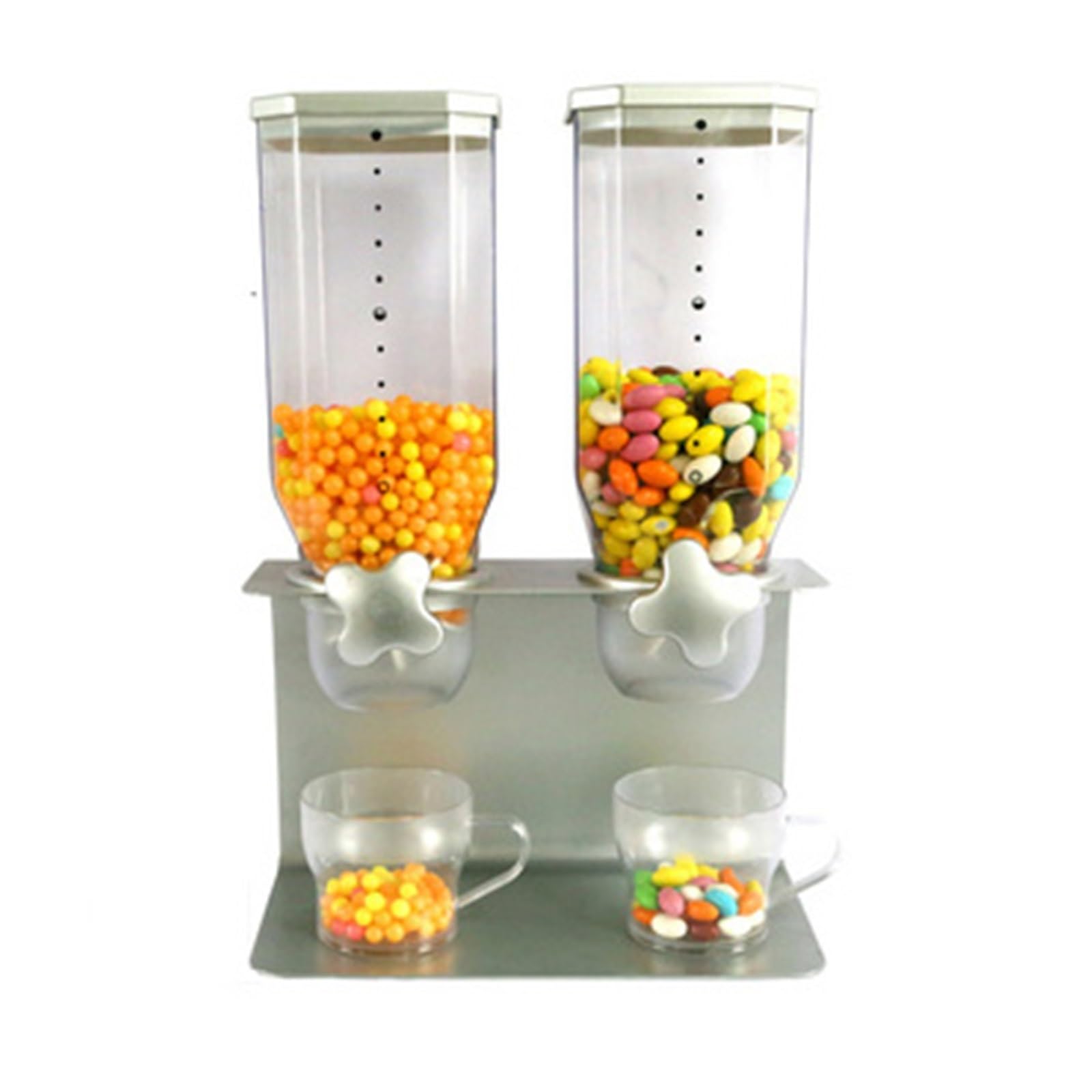 Dispensador de Cereales Dispensador de alimentos secos for cocina con caja de almacenamiento, dispensador doble de cereales, máquina contenedora for avena, dulces, granola, nueces, granos de café y ar