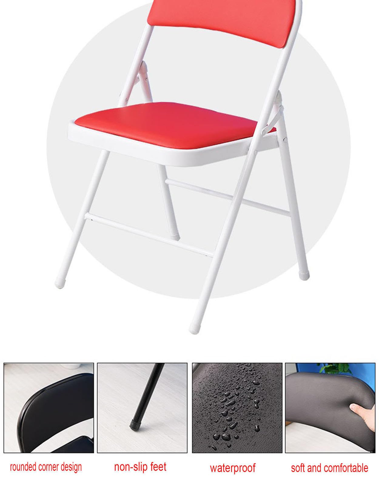 Amazon.co.jp: 折りたたみ椅子 4個セット ビニール製折りたたみ椅子