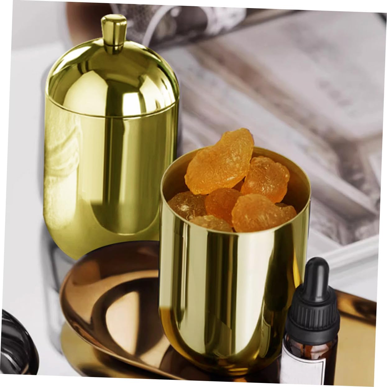 Diffusorflasche aus Edelstahl mit Deckel für Aromaöle Gold