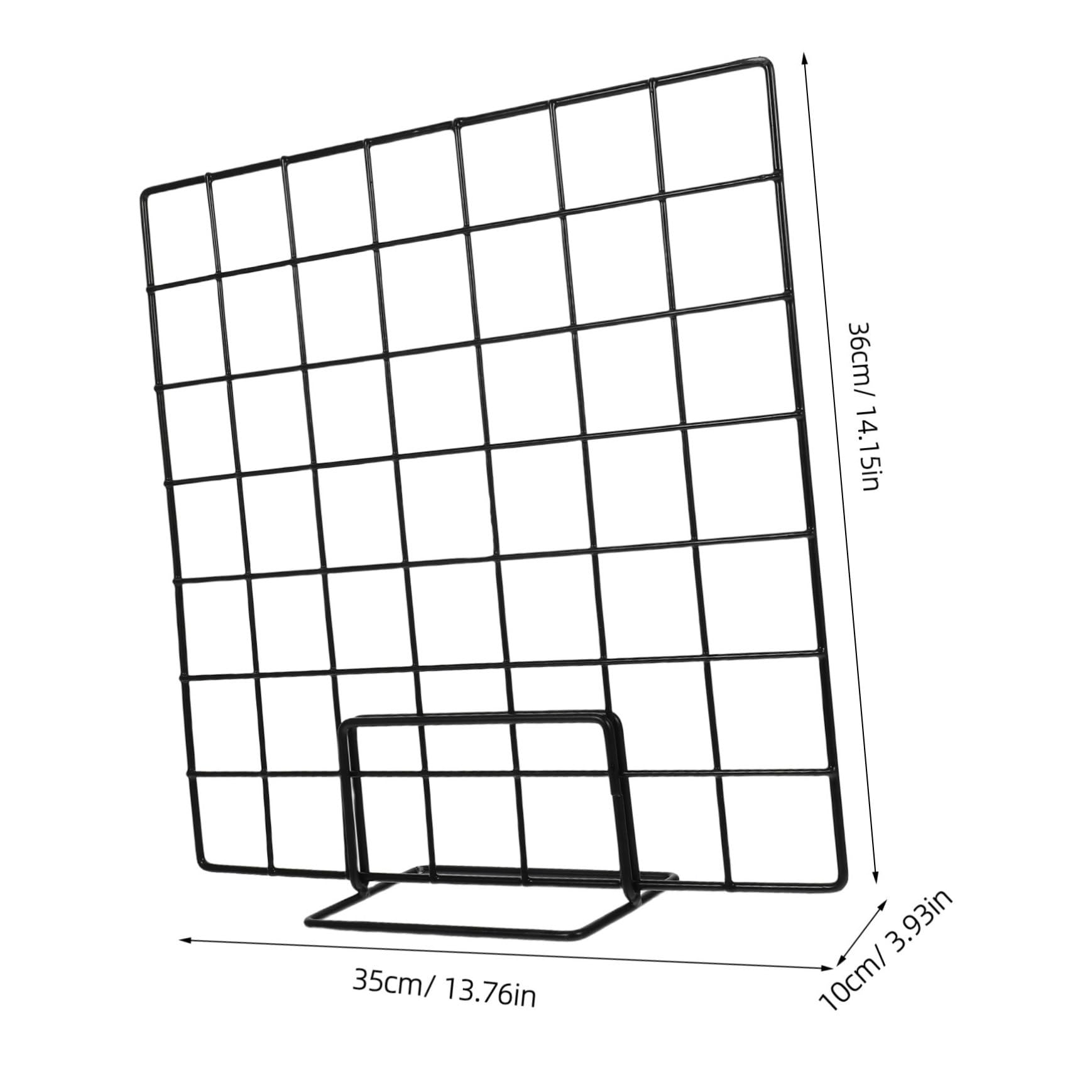 GRIRIW Elegant Iron Grid Display Rack Multi-purpose Desktop Organizer for Photo Craft Jewelry and Retail Display