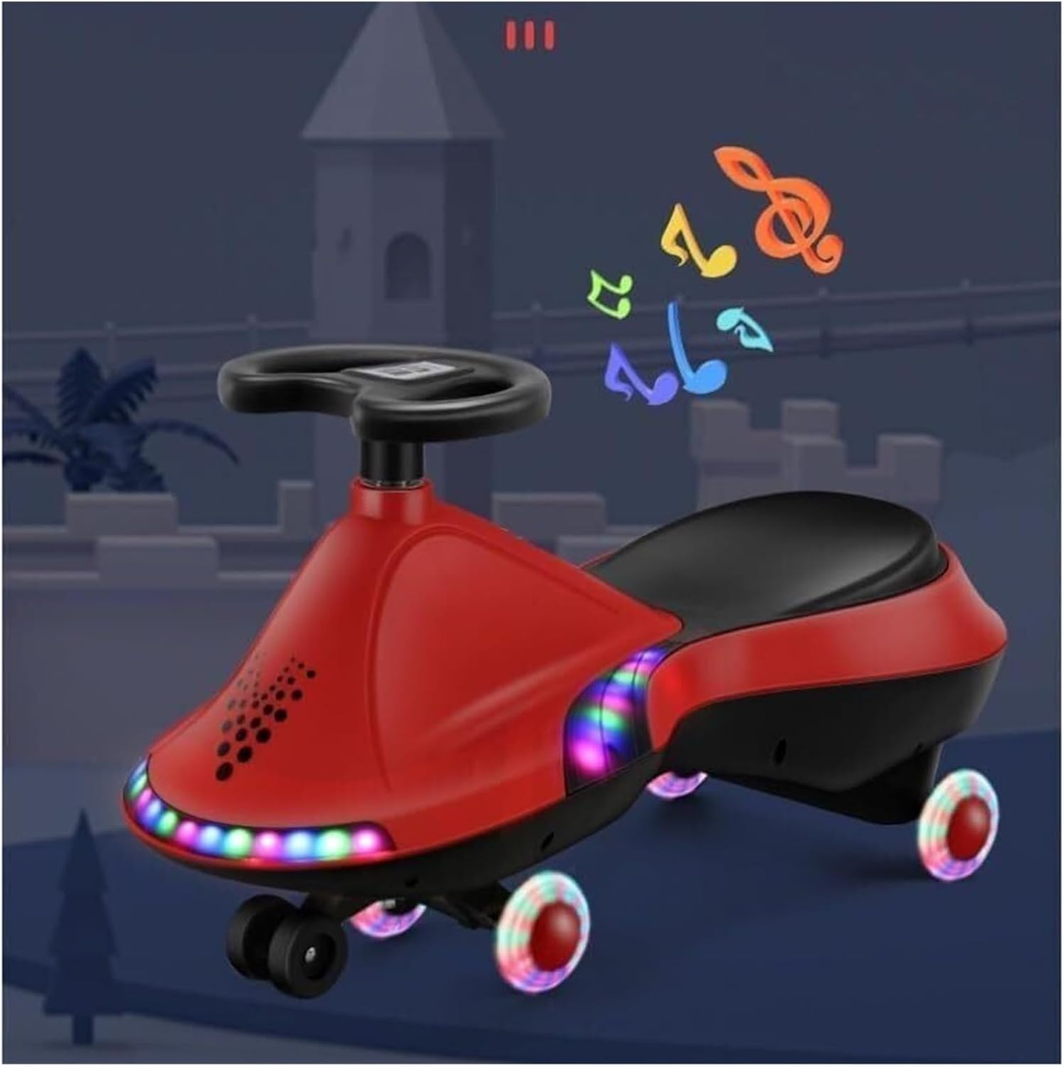 Twist car Ride On Swing Wiggle Car with Flashing Wheels Anti-Rollover, Indoor and Outdoor Toy for Ages 3 and Up Ride on Toy(Green)