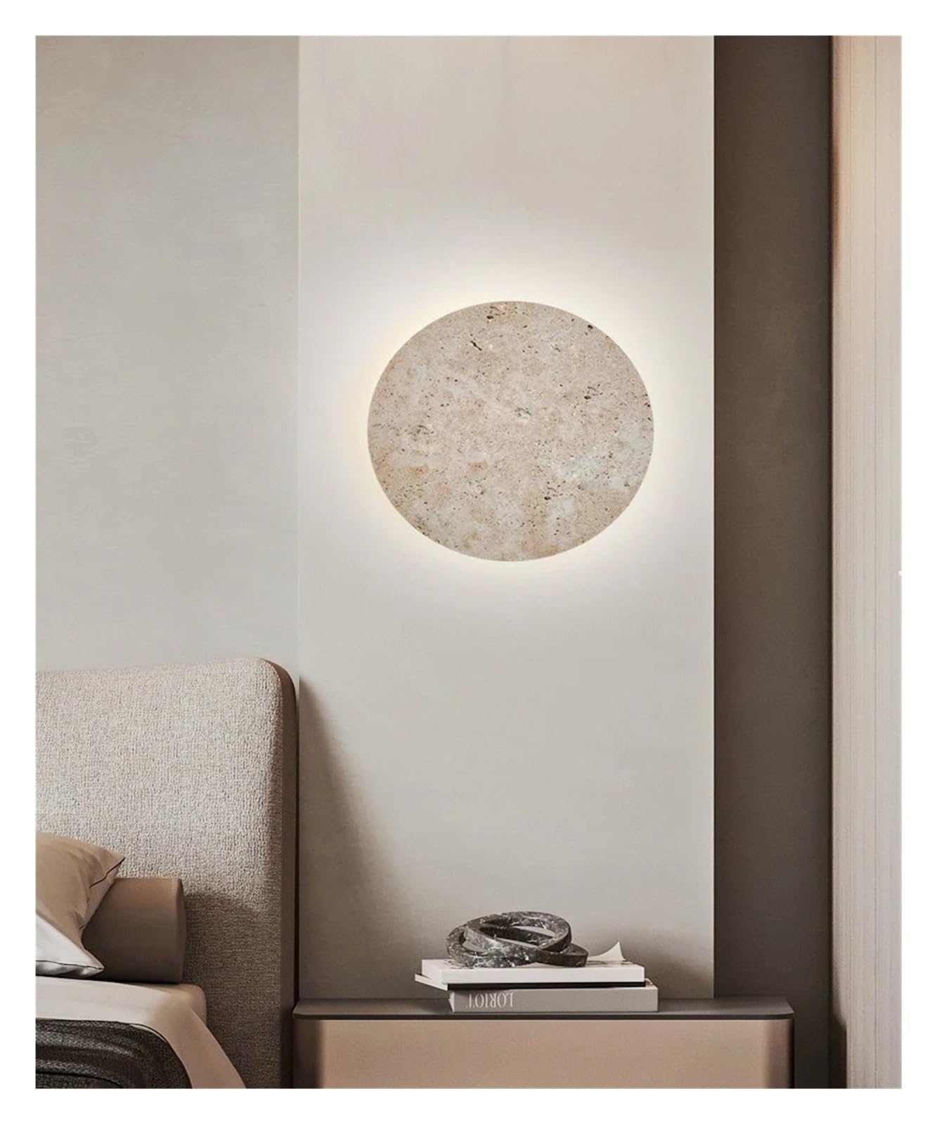 Luminaire LED en pierre nordique de luxe D23cm chic