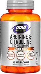Arginina 500mg e Citrulina 250mg N.ow 120 Veg Caps - No Brasil