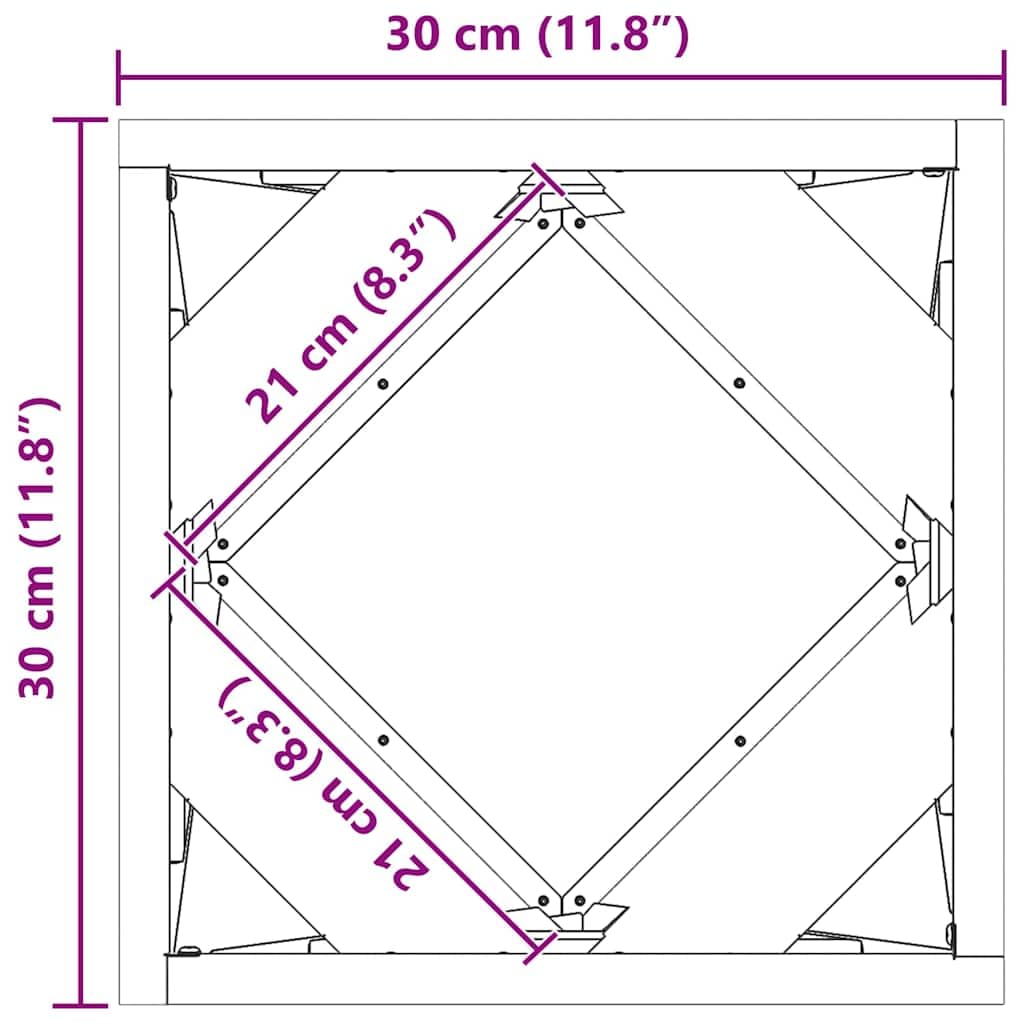 White Plant Pot 2 szt. 30 x 30 x 30 cm Stalowy pojemnik ogrodowy z drenażem, do użytku na zewnątrz i wewnątrz, trwała roślina do kwiatów, ziół, sukulentów, kaktusów, storczyków, bonsai