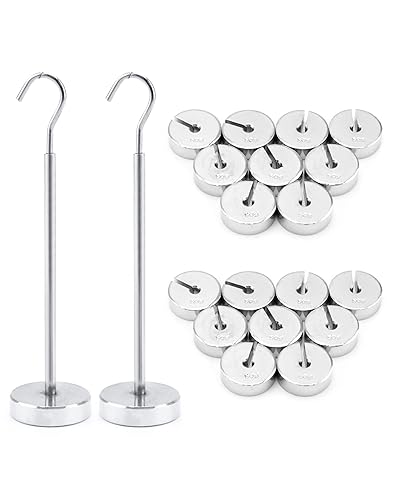 Miniatura 7 de QWORK 2 juegos de pesas ranuradas, juego de 9 piezas de masa ranurada con perchas - 9 pesos (1.76 oz) - 17.64 oz