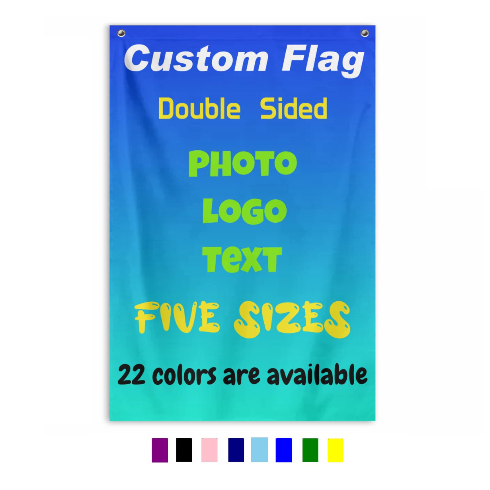 Custom Vertical Flags Double Sided 30x45cm, Personalised Flag with Your Own Design Picture Logo Text Print, Small Photo Banner Sign for Indoor Outdoor Birthday Party Business Garden Yard