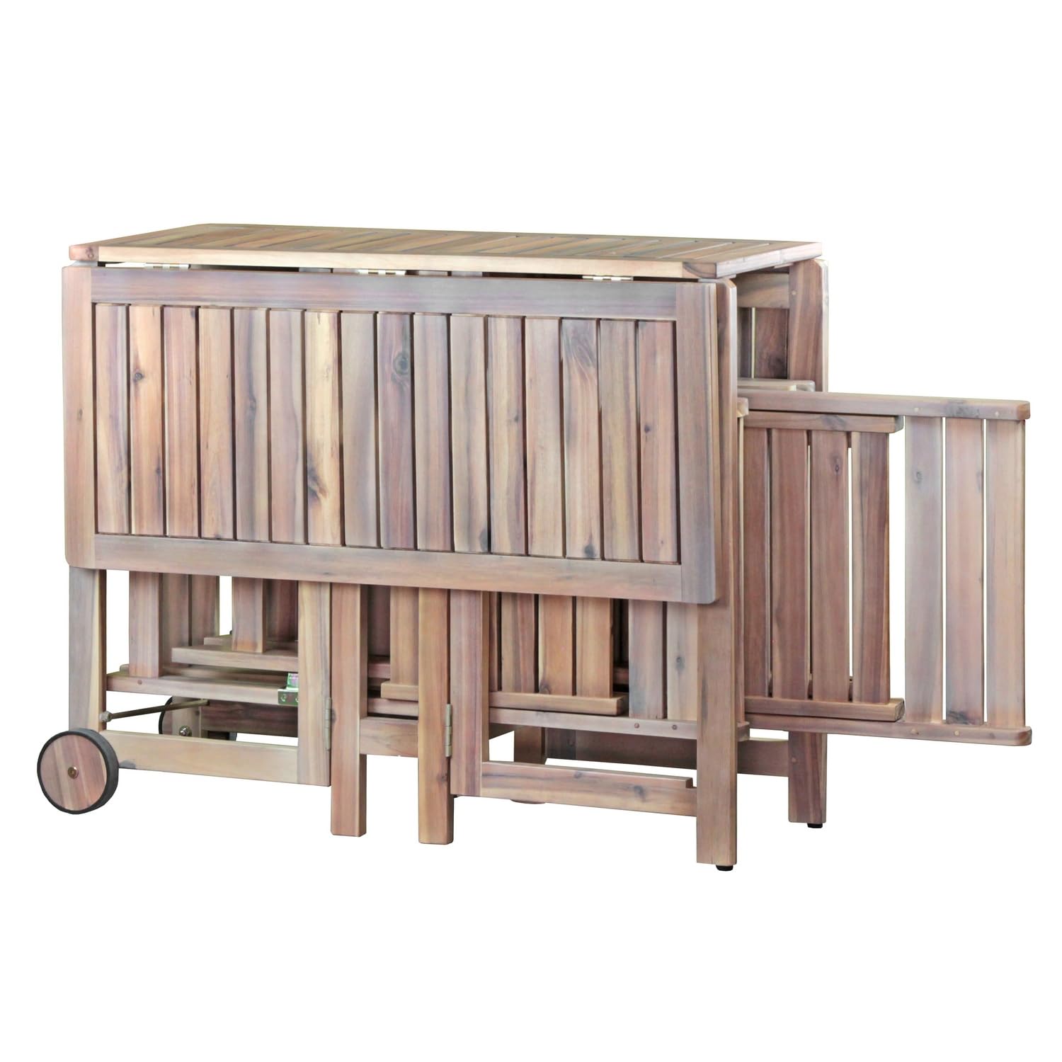 Brigros Estosa Set tavolo in legno da giardino Acacia 4 sedie pieghevole trasportabile