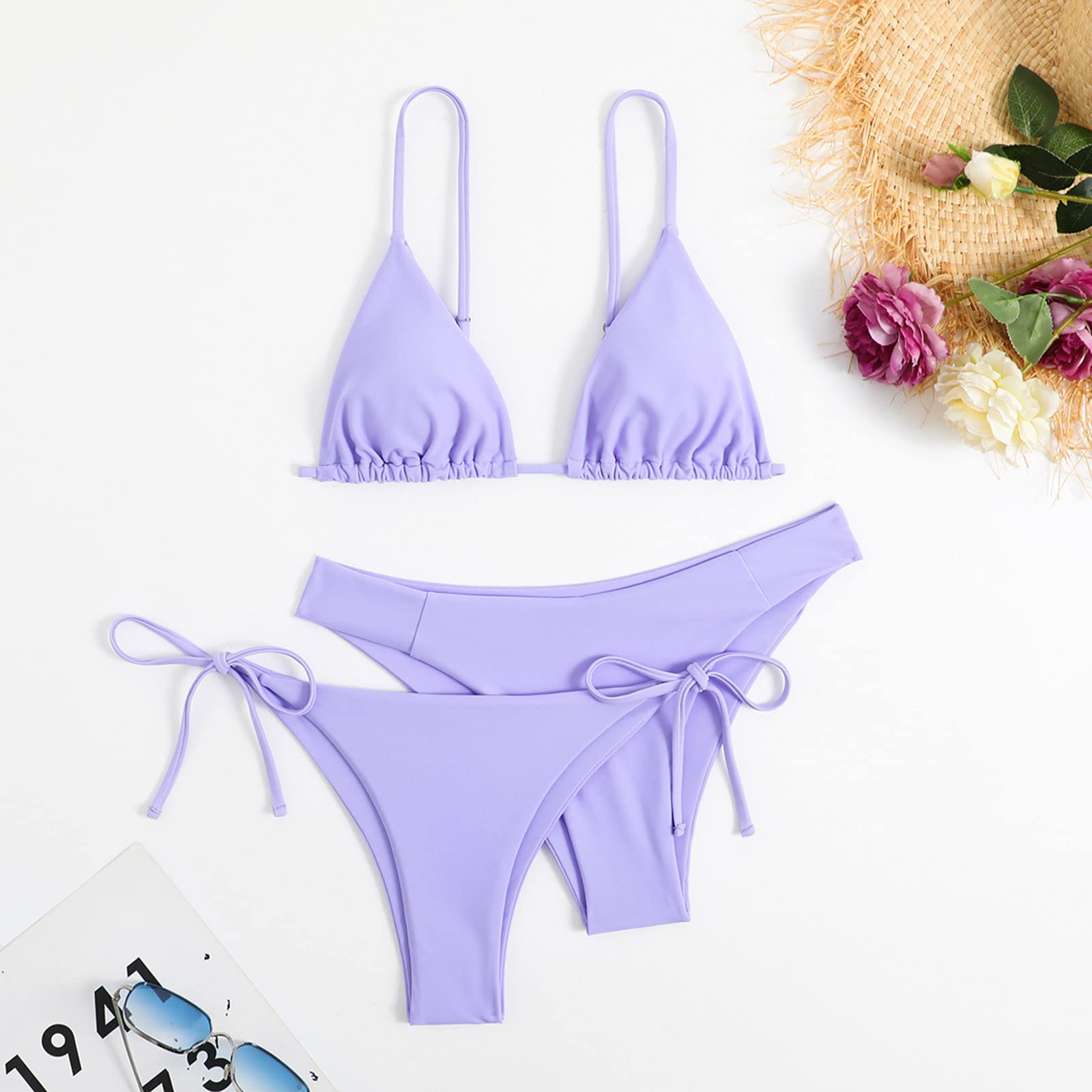 Bikini da donna 3 pezzi fascia fasciatura bikini push up brasiliano costumi da bagno costumi da bagno costume da bagno sexy Wear, bianco, L