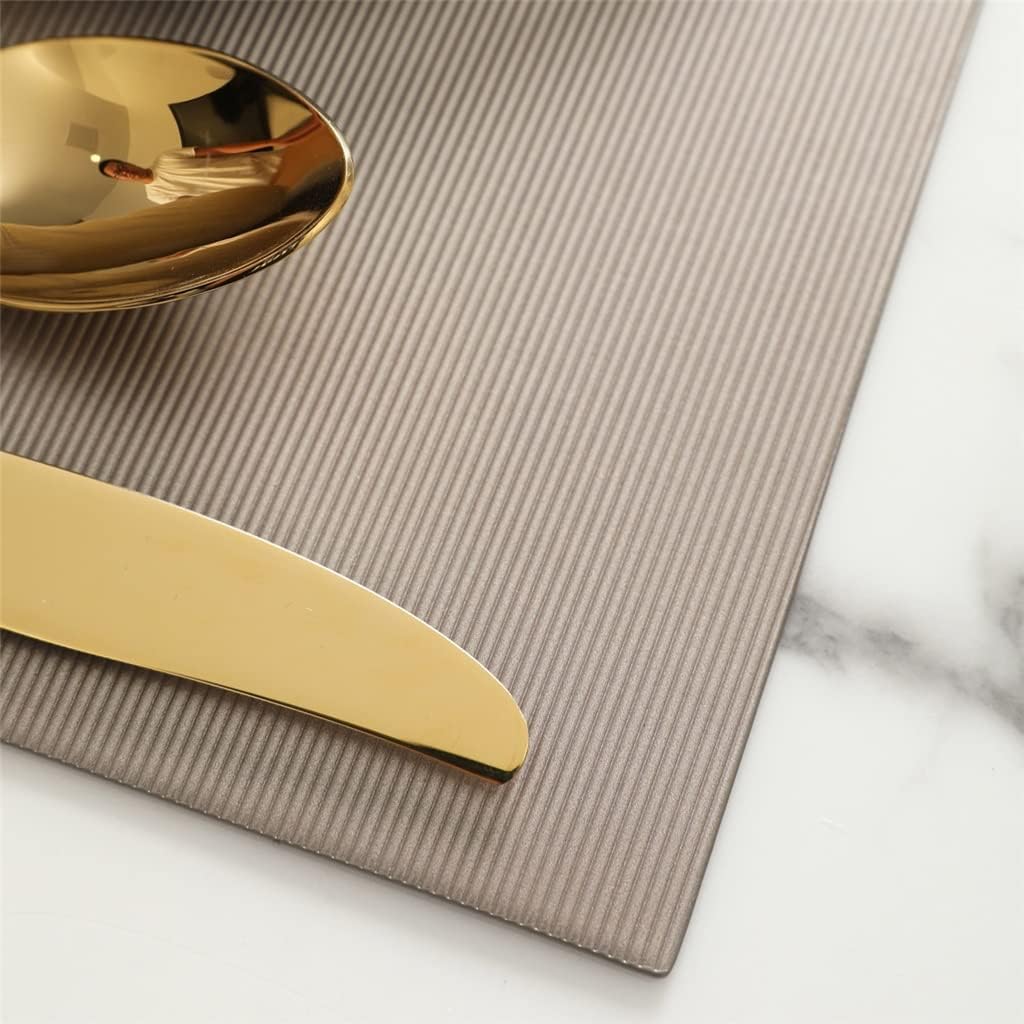 9 Pcs/Set Leather Placemats Tableware Mat Western Table Pads Bowl Pad for Home Kitchen Accessories Cutlery Set(E)
