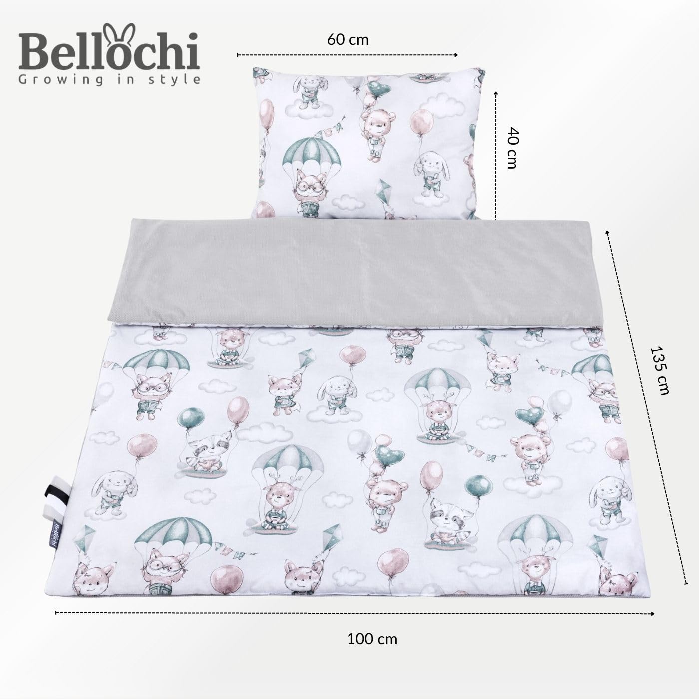 Bellochi pościel dziecięca 75 * 100 cm z wypełnieniem, SET - kołdra dziecięca 70x100 cm z poduszką | miękka i oddychająca - wykonana w 100% z bawełny - Loom
