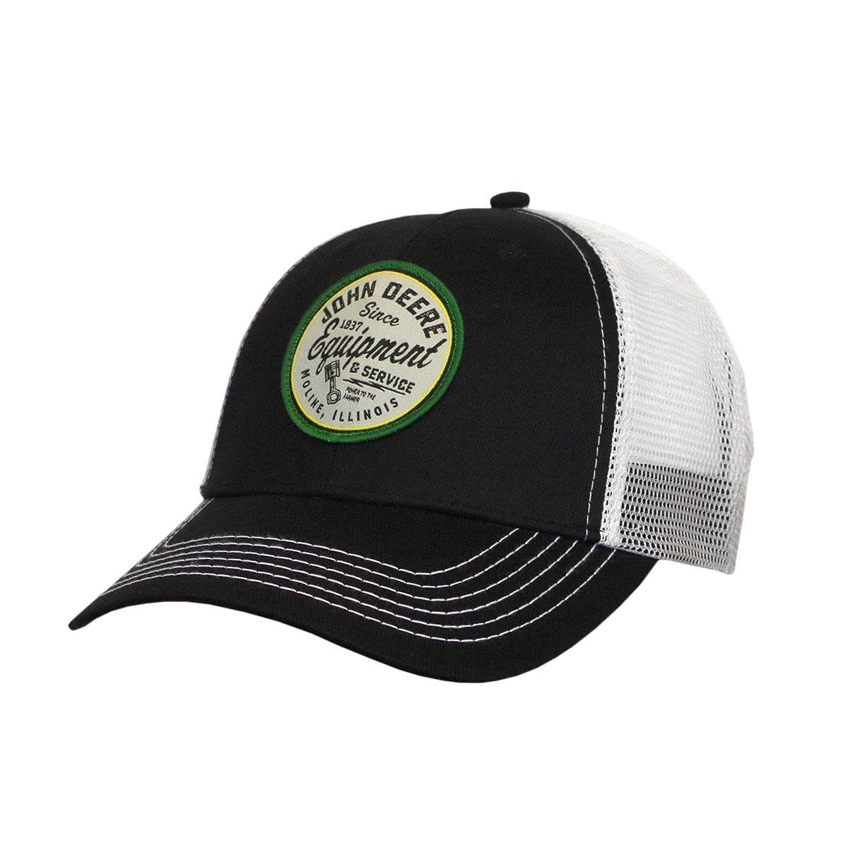 John Deere Men's Black Twill Mesh Patch Baseball Hat