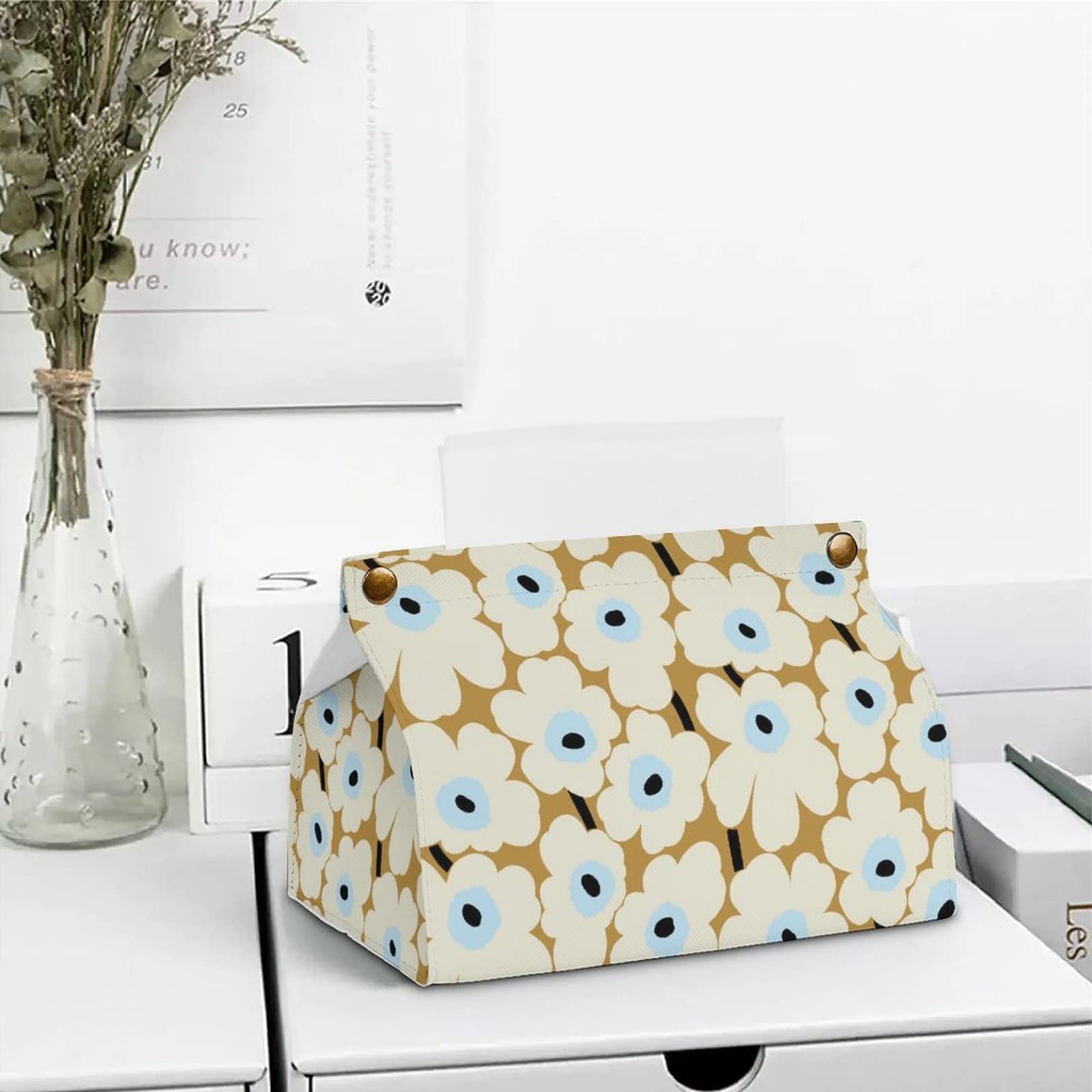 Amazon｜ティッシュケース マリメッコ 花柄 おしゃれ PUレザー 防水