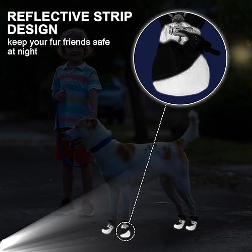 Miniatura 5 de BEAUTYZOO Botas protectoras de patas para perros medianos y grandes, zapatos de malla transpirable para pavimento caliente, botines para perros con