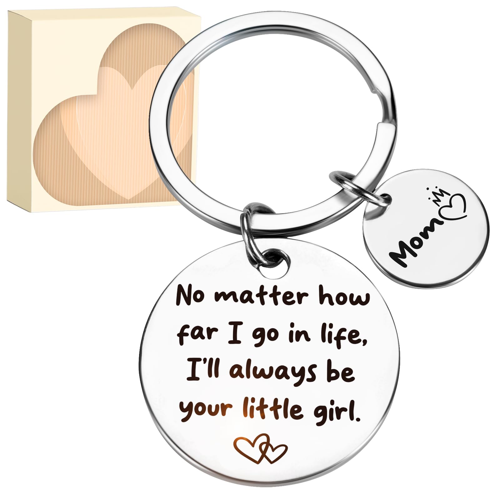 Christmas Stocking Stuffer Gifts for Mom - Bulk Keychain Gift for Women Personalized from Daughter First Mom Funny Christmas Birthday Gift Ideas for New Mom Step Mom Mother in Law Kids Little Girl