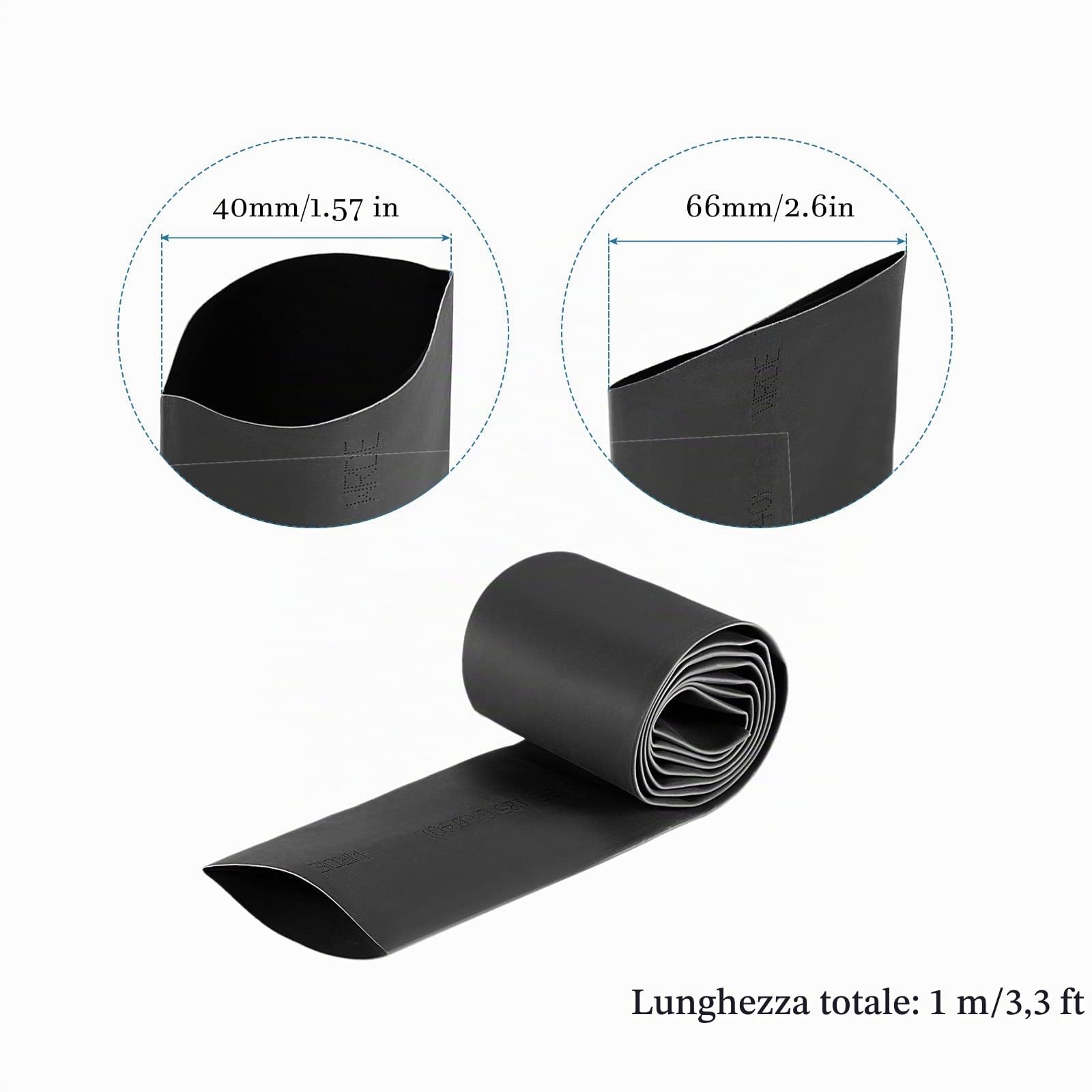 ISOLATECH Guaina Termorestringente 40mm x 1m 2:1 Nero | Poliolefina, Senza Adesivo, Resistente ai Raggi UV, Isolamento di Cavi e Connessioni Saldate ISOLATECH Guaina Termorestringente 40mm x 1m 2:1 Nero | Poliolefina, Senza Adesivo, Resistente ai Raggi UV, Isolamento di Cavi e Connessioni Saldate