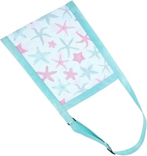 Gogogmee Printed Beach Bag Shopping Bag Organizer Mesh Storage Bag Seashell Bags for Kids Tote Insert Organizer Mesh Pouch for Kids Beach Toys Shell Bag Beach Bag Pouch Child Beach Mesh Bag