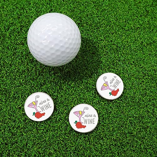 FINGER TEN Marcadores de bola de golfe 3 peças com 3 pacotes de clipe de chapéu conjunto de presente