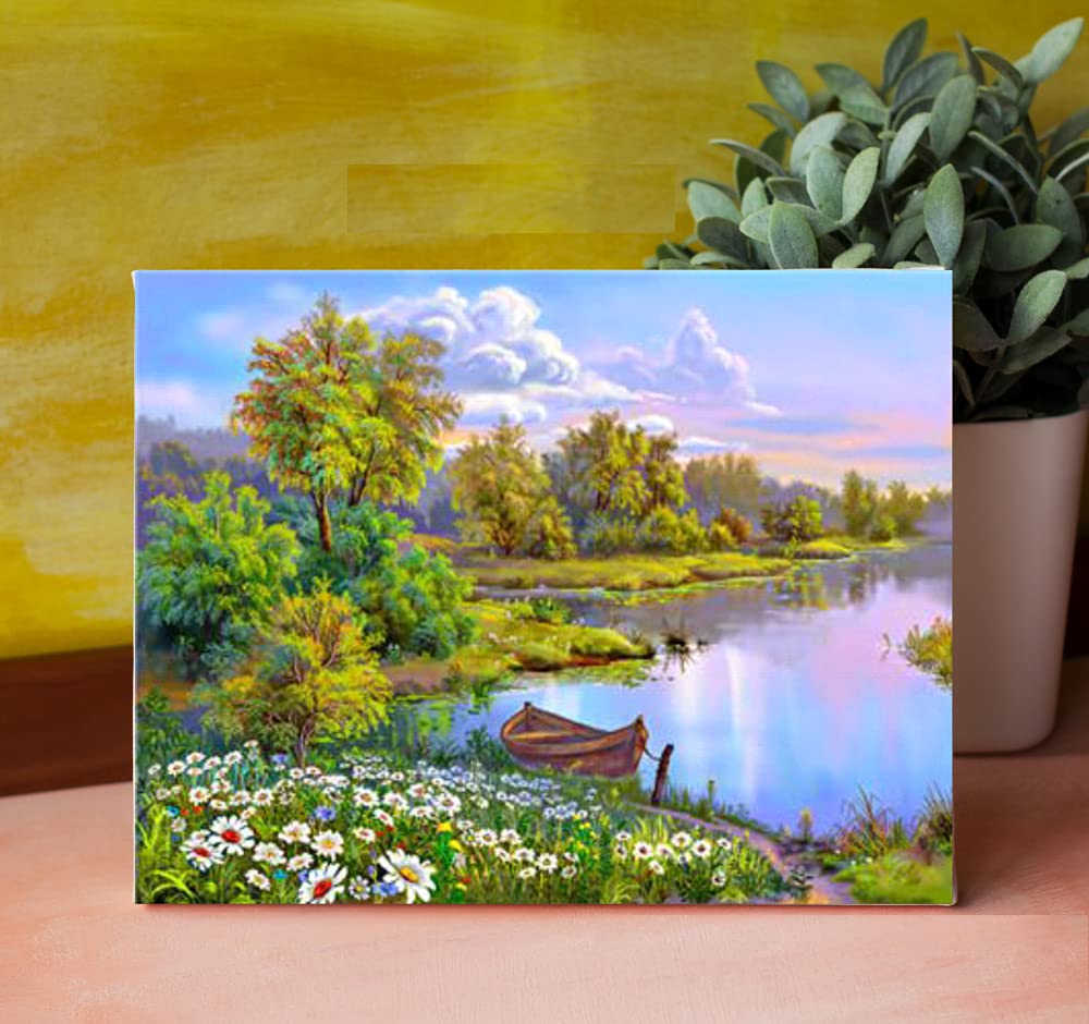 Da Vinci Art Therapy DIY Oil Canvas Acrylic Painting of Nature (Framed, 75 x 60cm)