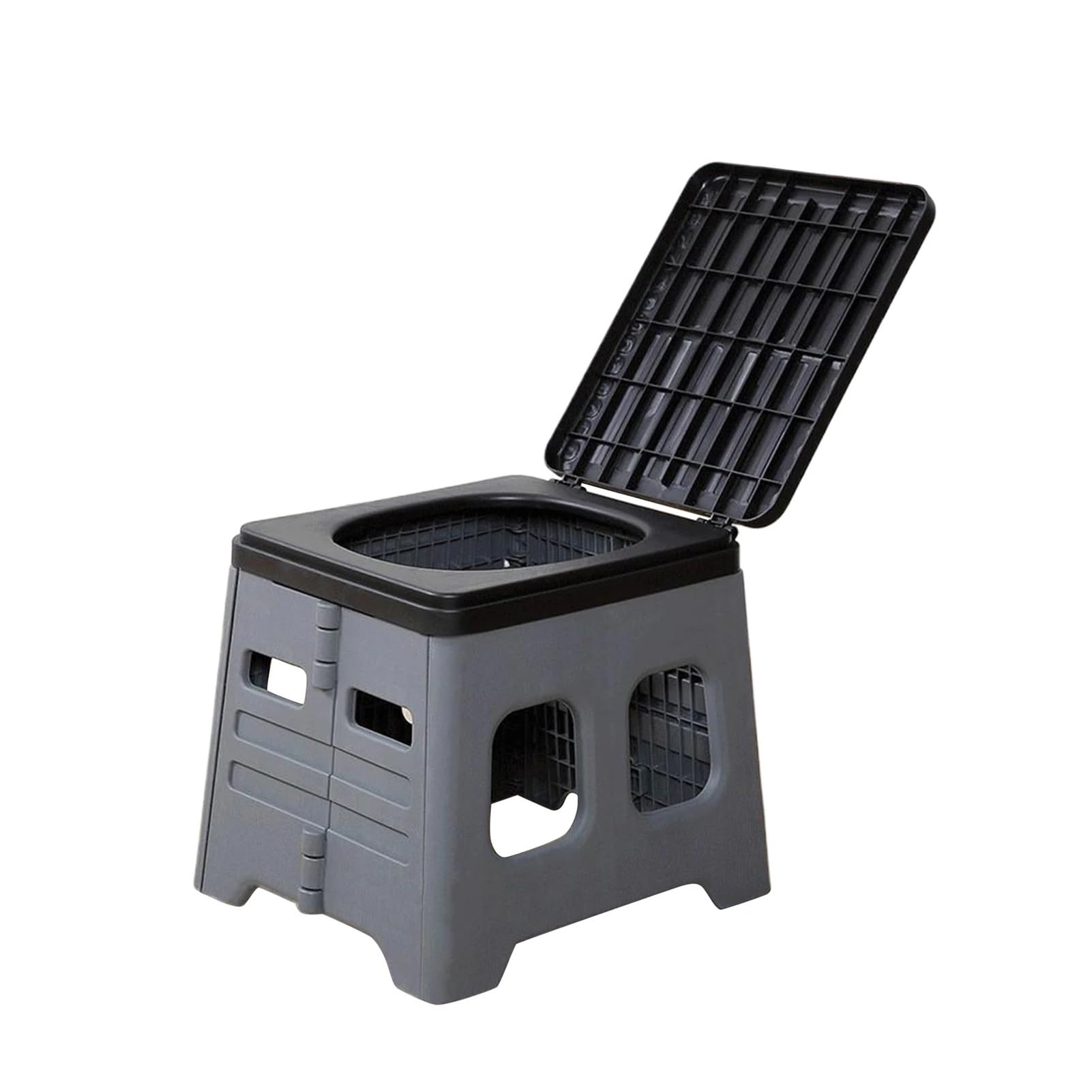 Folding Toilet Car Folding Toilet Bucket Capacity Trash Can for Tour Emergency Self-Driving Travel Portable Outdoor Camp Toilet(Type1 Grey)