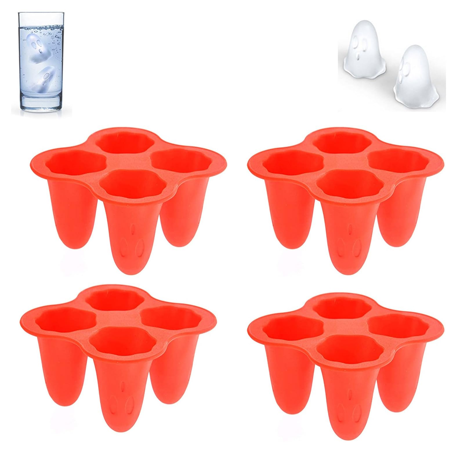 OXYA Ghost Molds Silicone Jello Shots, Ghost Molds Silicone Jello Shots 3D, Halloween Ghost Molds Silicone Jello Shots, Ghost Ice Cube Mold, Ghost Silicone Mold