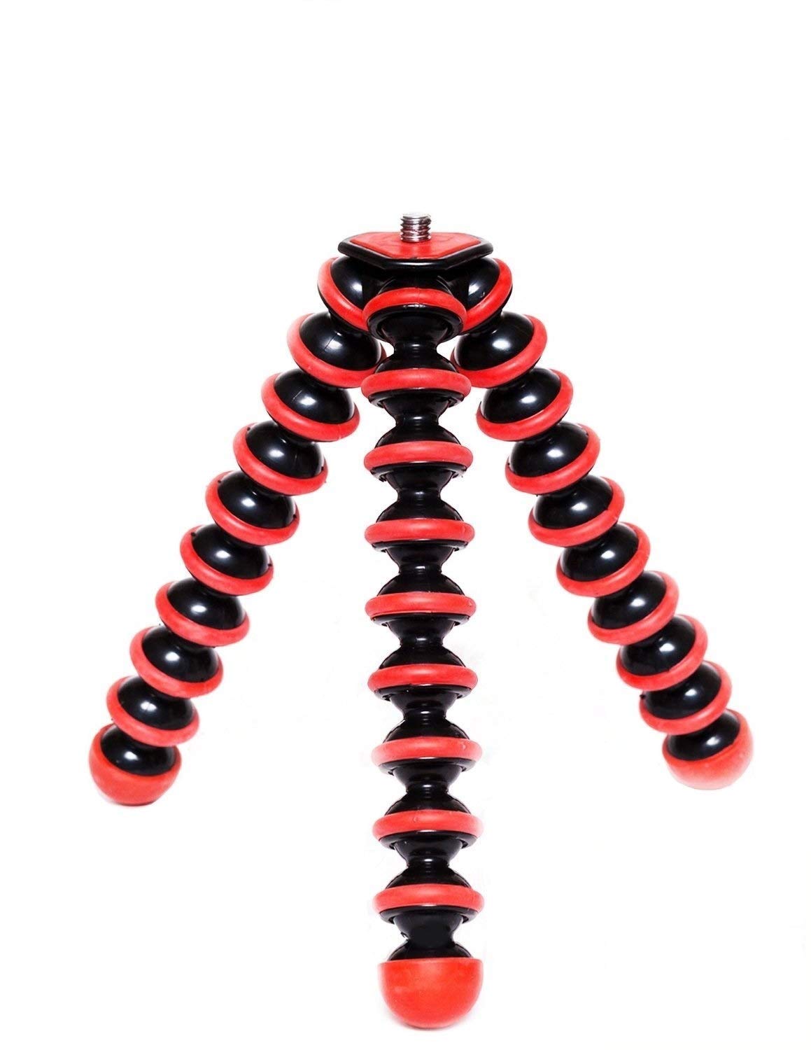 KUJA Octopus Gorilla Tripod 13" Inch - Super Flexible Foldable for All Smartphone Action and DSLR Camera's with Universal Mobile Attachment (Black & Red)