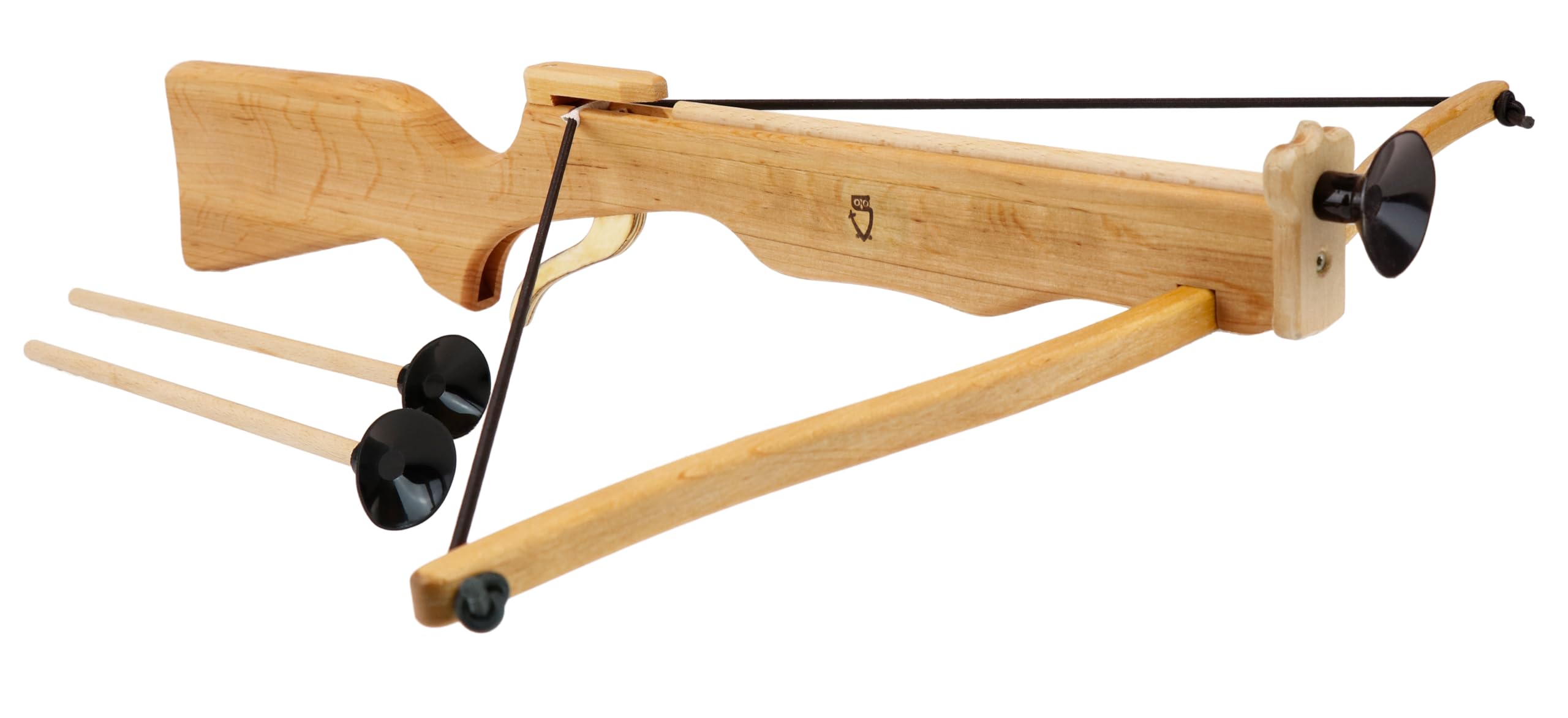 BestSaller 1242 Arbalète pour enfants en bois d'aulne huilé + 3 carreaux d'arbalète avec ventouse 1246 (4 pièces)