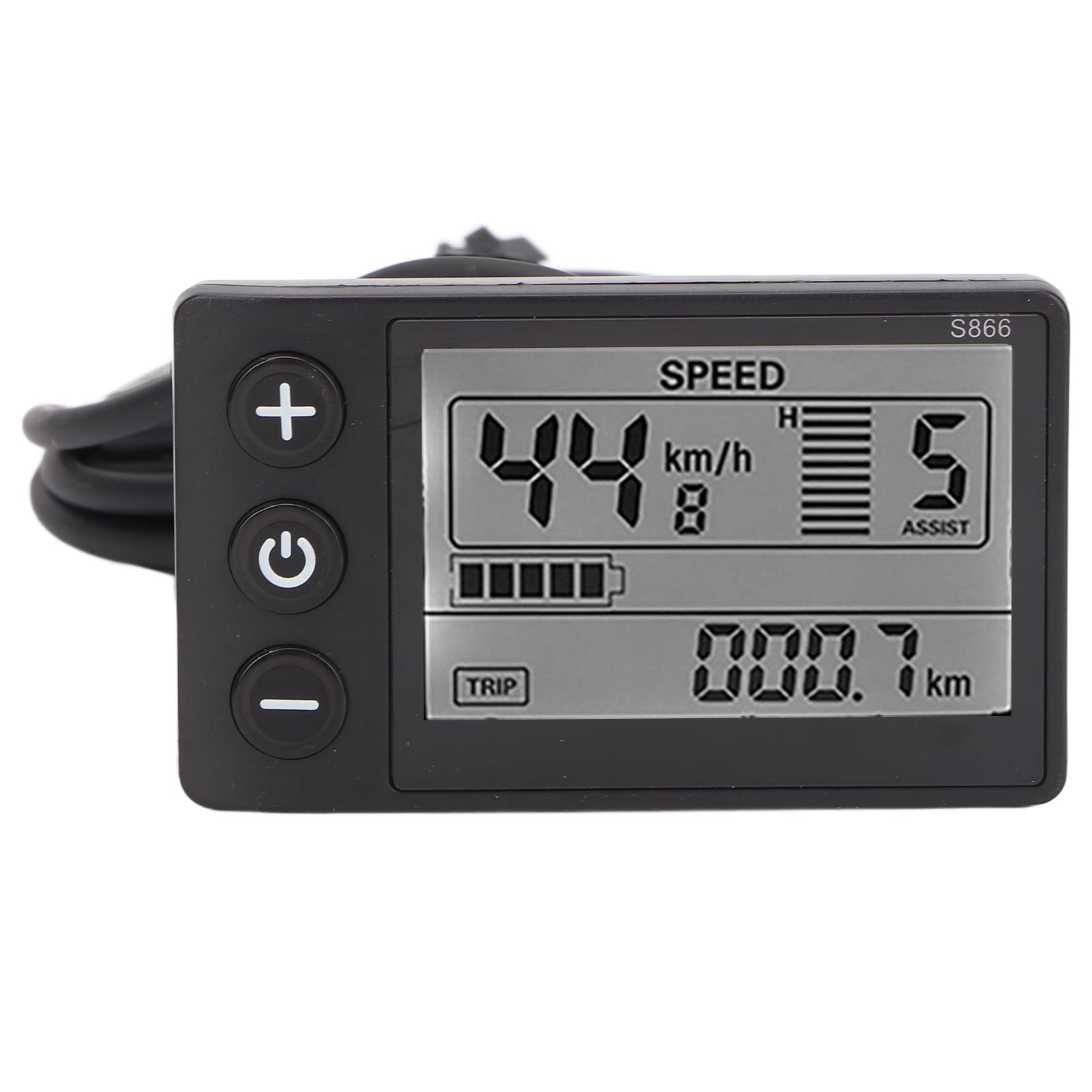 BuyWeek Zestaw kontrolerów silnika bezszczotkowego do roweru elektrycznego, DC 24 V, 36 V, 48 V, 750 W, 1000 W, 30 A, kontroler fali sinusoidalnej S866, wyświetlacz LCD, zestaw liczników do skutera elektrycznego