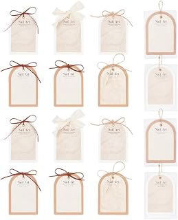 16Pcs Press On Nails Packaging 8 Styles Press On Nails Display Cards Nail Display Stand Cardboard Paper Nail Art Background Card Dustproof Bag with Tie Supply Essentials