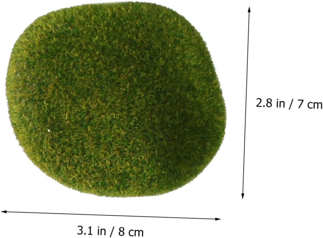 PAREKS 114 pcs Moss Stone Flower Planter Faux Green Rocks Realistic Moss Ornaments Flower centerpieces Floral vase Decor for Table Landscape Stone Scene Decor Landscaping Adornment Model/2250