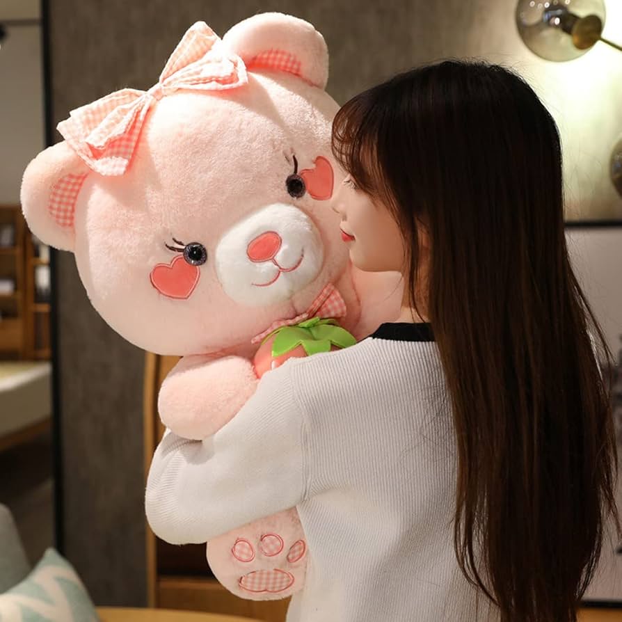 Amazon.co.jp: YABINA TOYS くまぬいぐるみ 可愛いイチゴ付きの