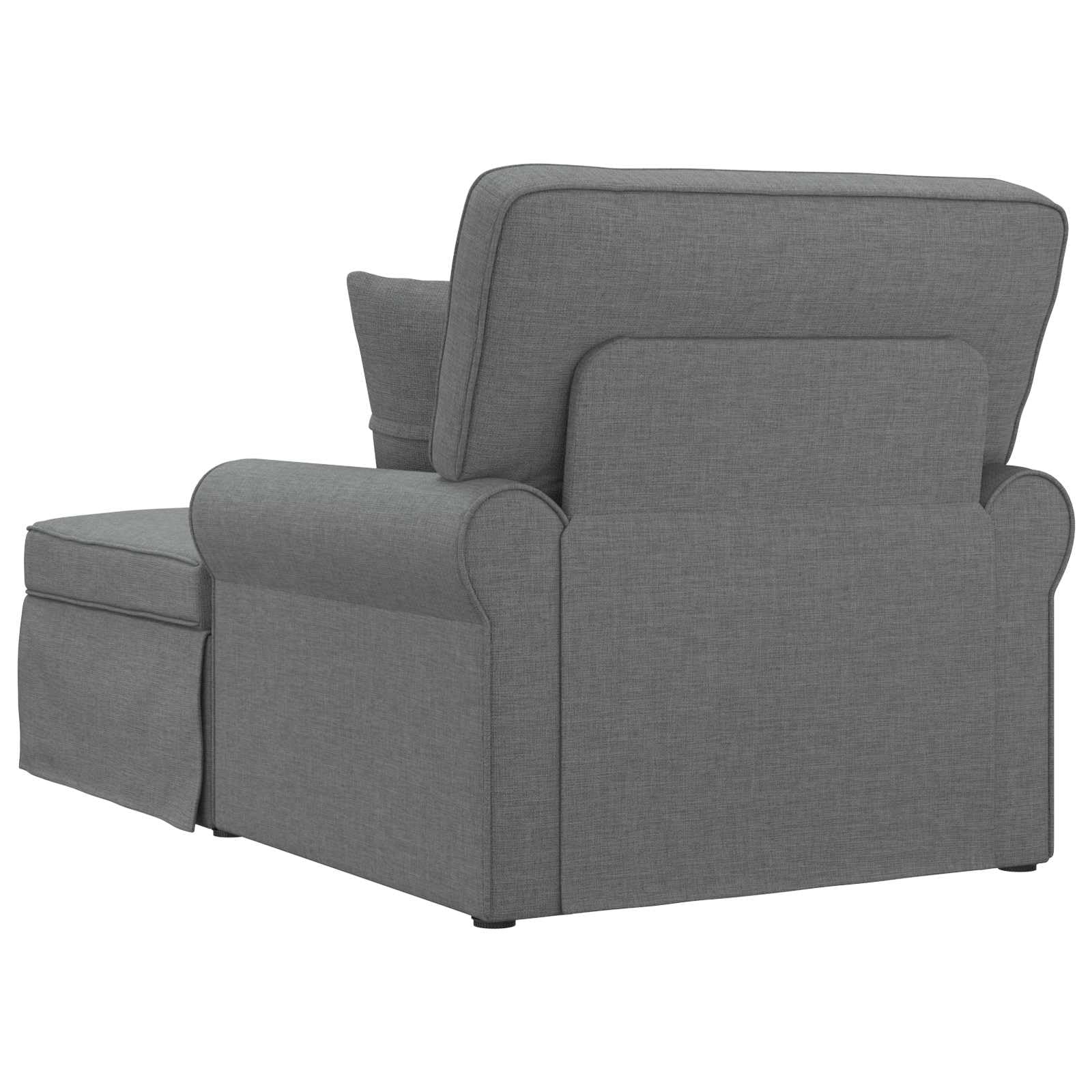 Chaise longue en tissu gris foncé avec jupe et 2 coussins 91 x 157 x 91 cm Canapé de salon moderne avec accoudoirs et dossier pour salon, chambre à coucher, se détendre et lire
