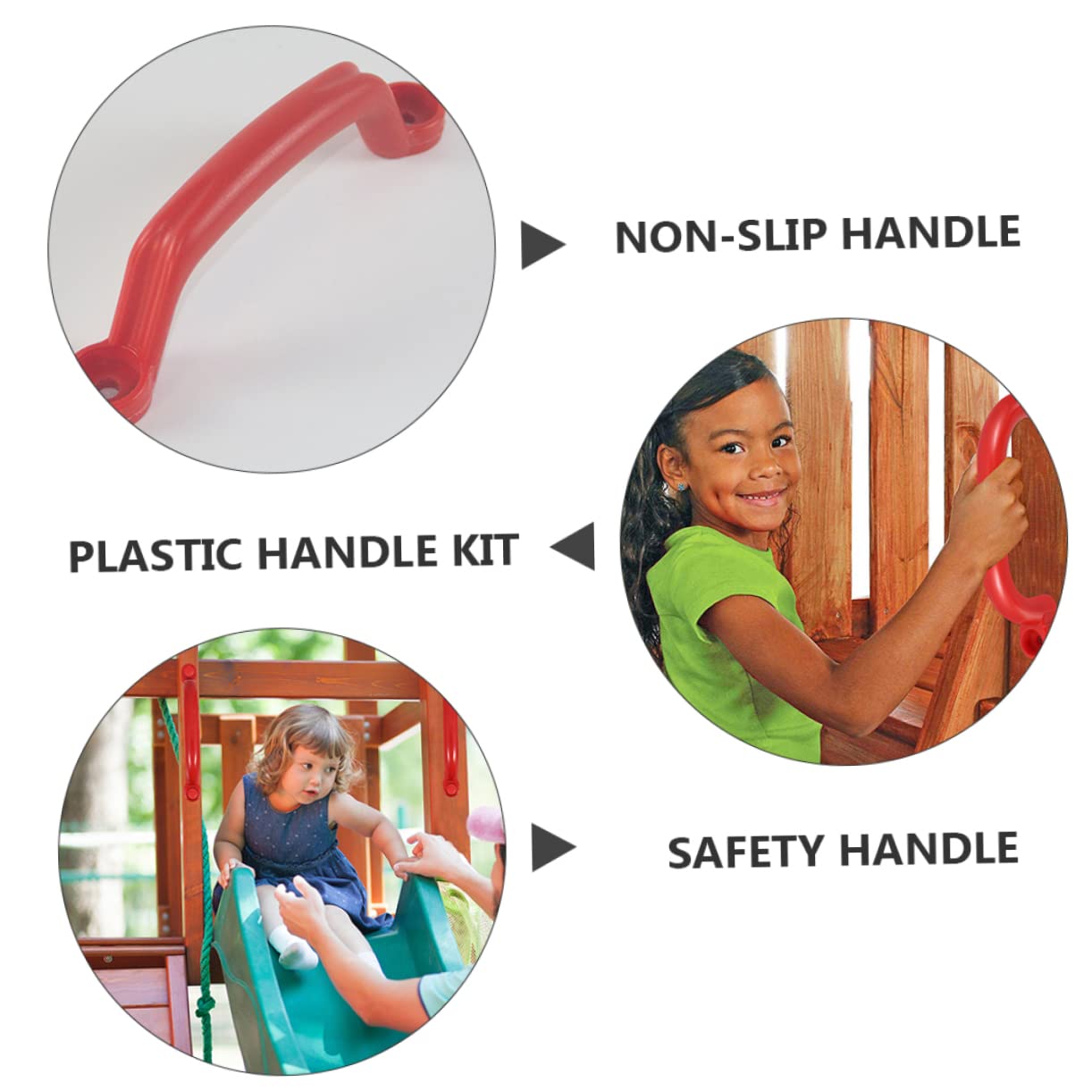 YARNOW 1 Set Outdoor Playground Safety Handle Non Slip Plastic Grips for Durable Material Easy Installation for Climbing Frames Tree Houses and Bunk Beds