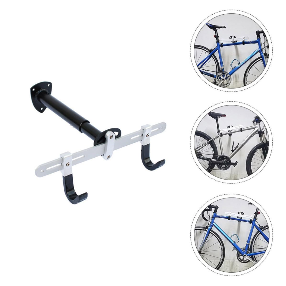 Soporte de Almacenamiento Ajustable para Bicicletas de Pared Negro