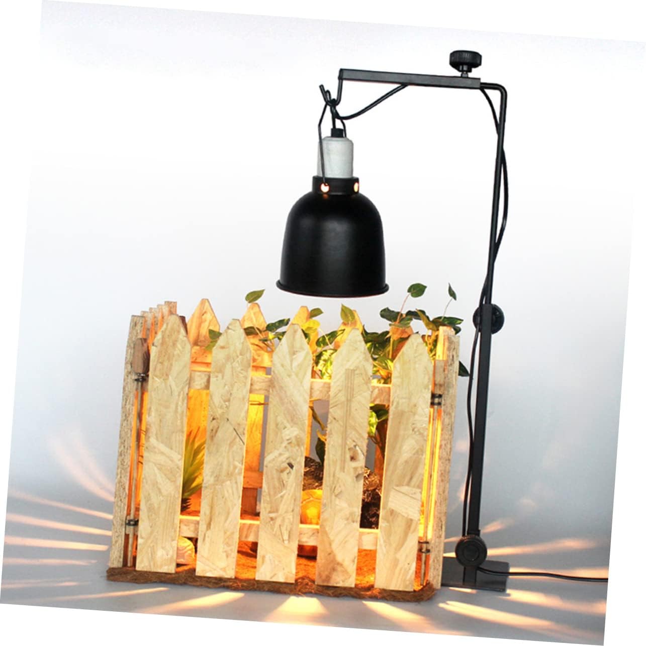 BESPORTBLE Adjustable Plant Lamp Stand for Reptile Tanks Durable Metal Light Rack for Heating Lamps for Bearded Dragons Turtles and Other Reptile Pets Easy to Install