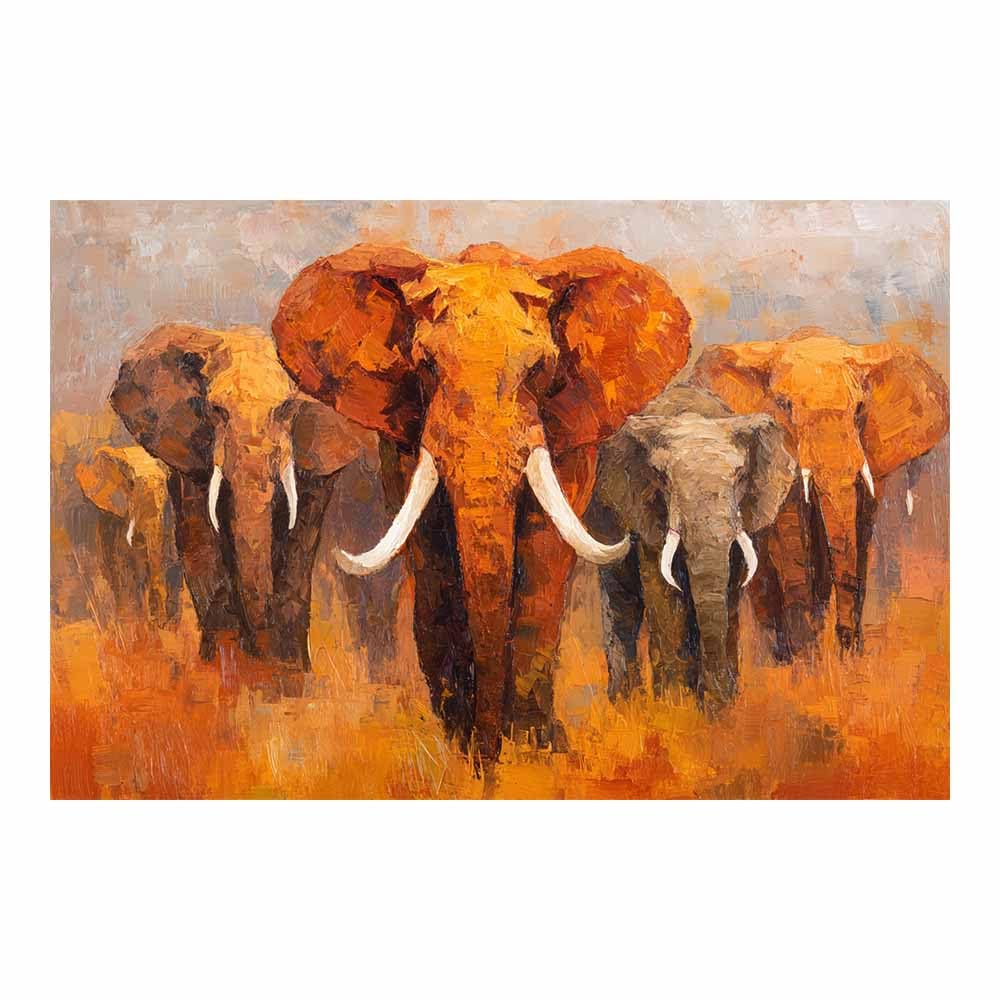 Dmzpkzb Boys Multicolor Animal Posters Elephant Herd Painting Room Wall Artcanvas Art，Poster Printing，Suitable For Living Room, Bathroom And Corridor，Office Study Decoration(Multicolor)-50X70cm Unframed