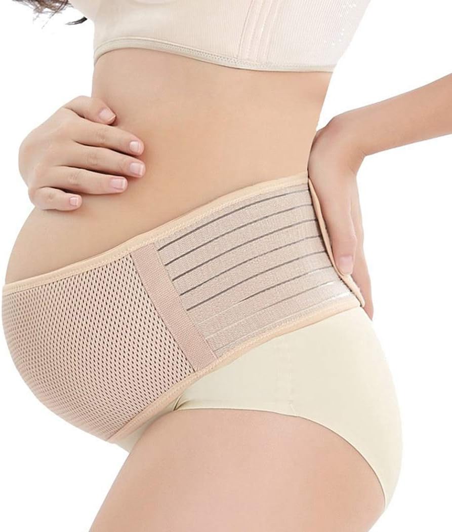 Recommended Maternity Belt - Care Breathable Abdomen Support and Pelvic Support - Comfortable Belly Band for Pregnancy - Prenatal Cradle for Baby - One Size Beige