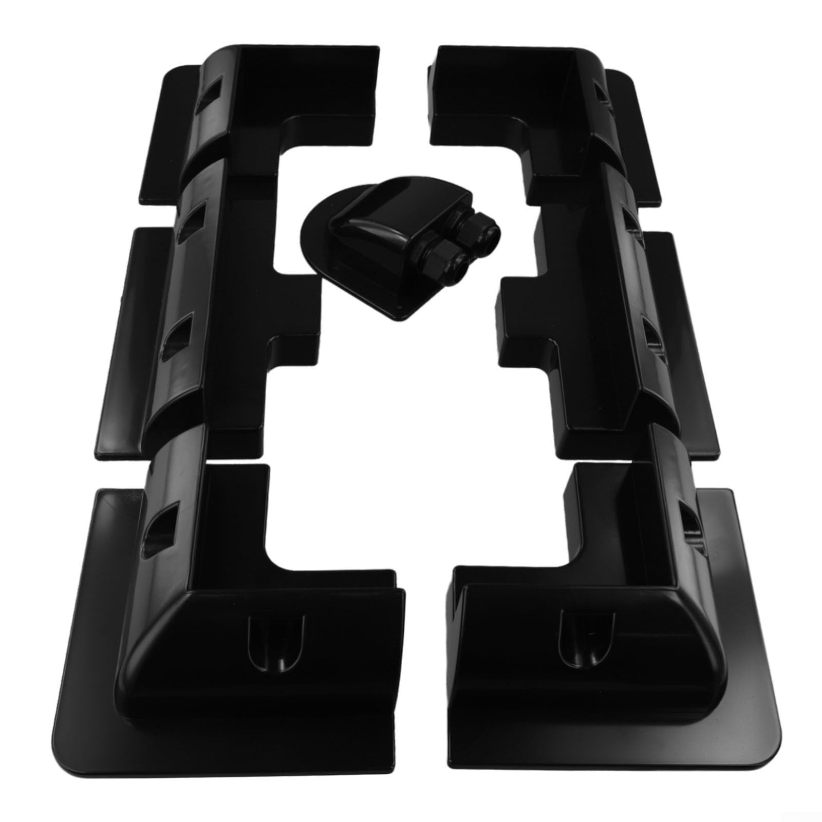 Staffe di montaggio per pannello solare, kit da 7 pezzi in ABS nero con pressacavo per roulotte, barca, camper, senza trapano
