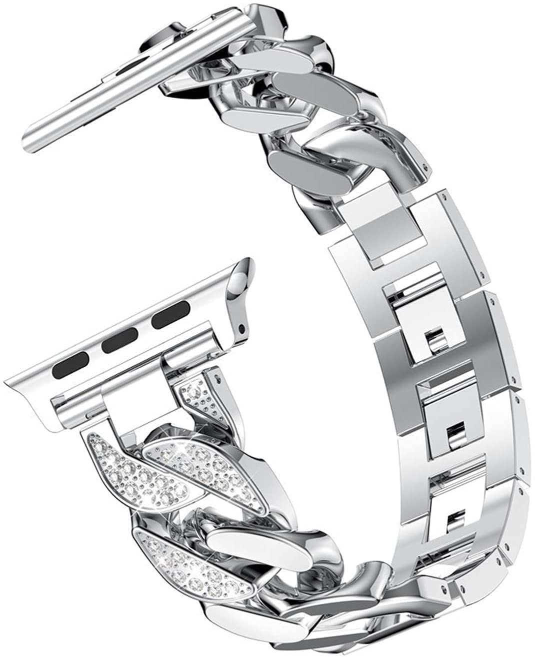 Zitel Bling Rhinestone Metal Bracelet Band Compatible with Apple Watch Straps for Women Girls, 46mm, 45mm, 44mm 42mm, 41mm, 40mm for Series 11|10|9|8|7|6|5|4|SE3|SE2|SE