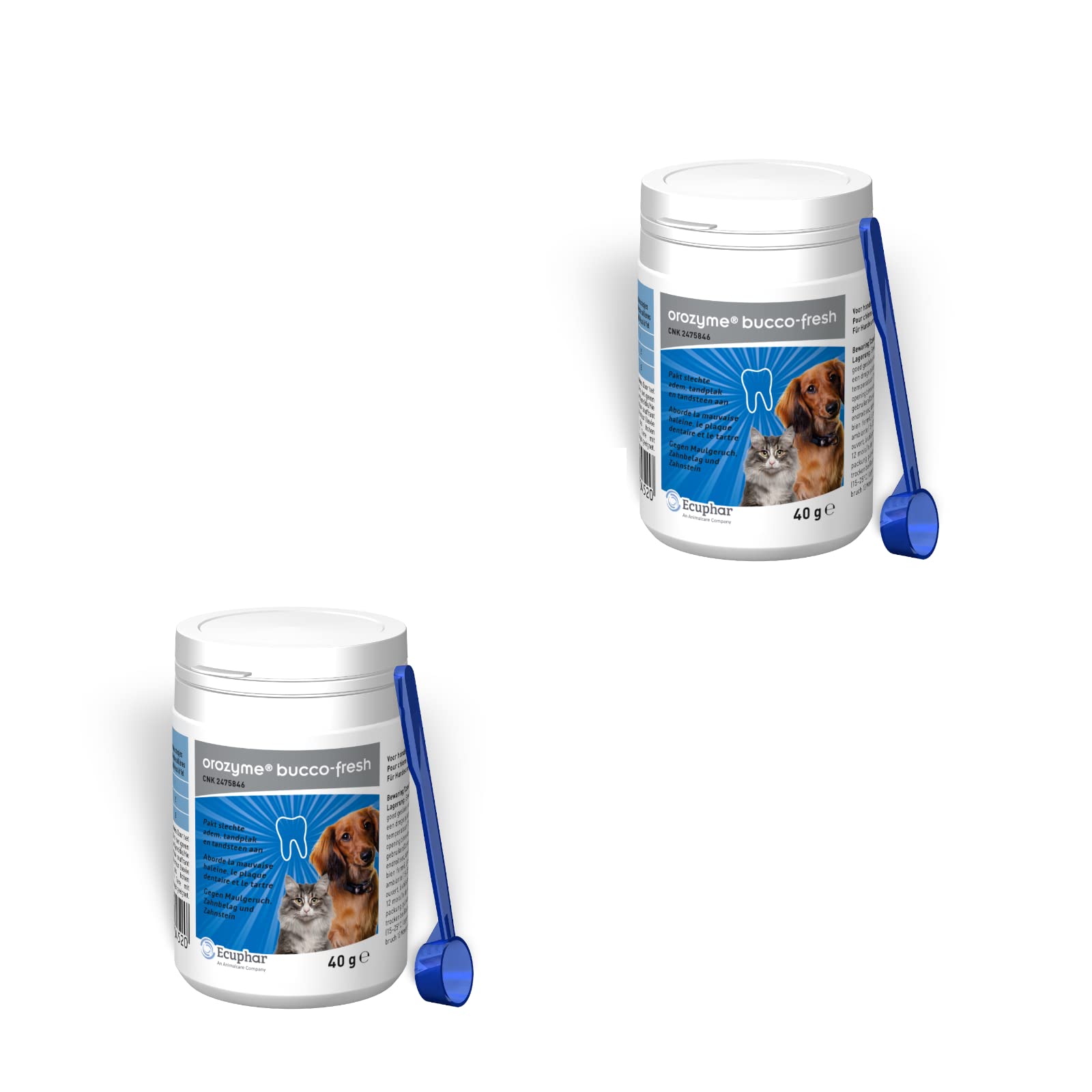 Bucco-Fresh Plaque Off | Paquete doble | 2 x 40 g | Complemento alimenticio para perros y gatos | Se puede utilizar para apoyar el cuidado dental y la higiene bucal