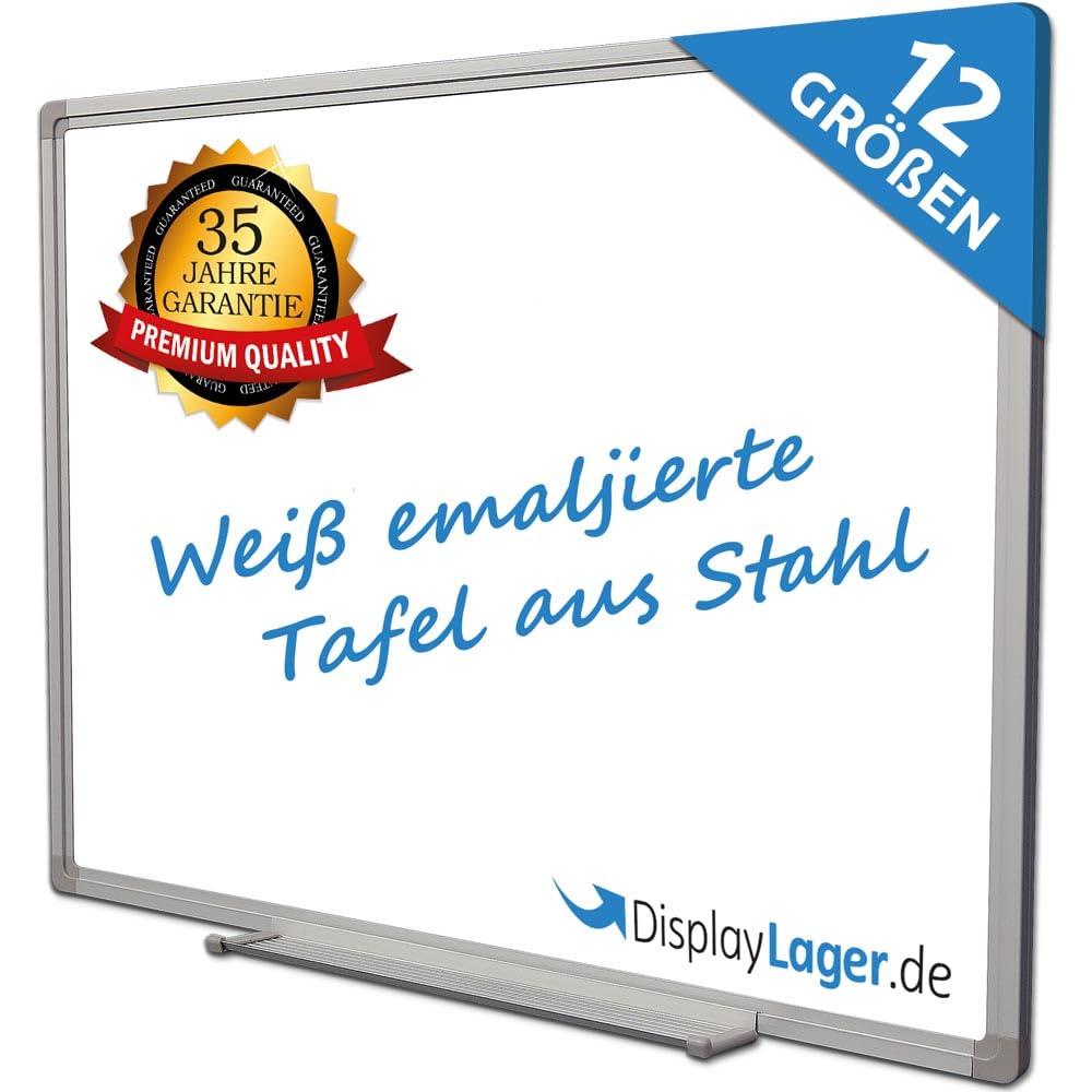 DisplayLager Whiteboard Magnetisch Emailliert - Ideal für Office, Schule, Lehrerzimmer, Küche und Seminarräume, 35 Jahre Garantie (150 cm x 100 cm)