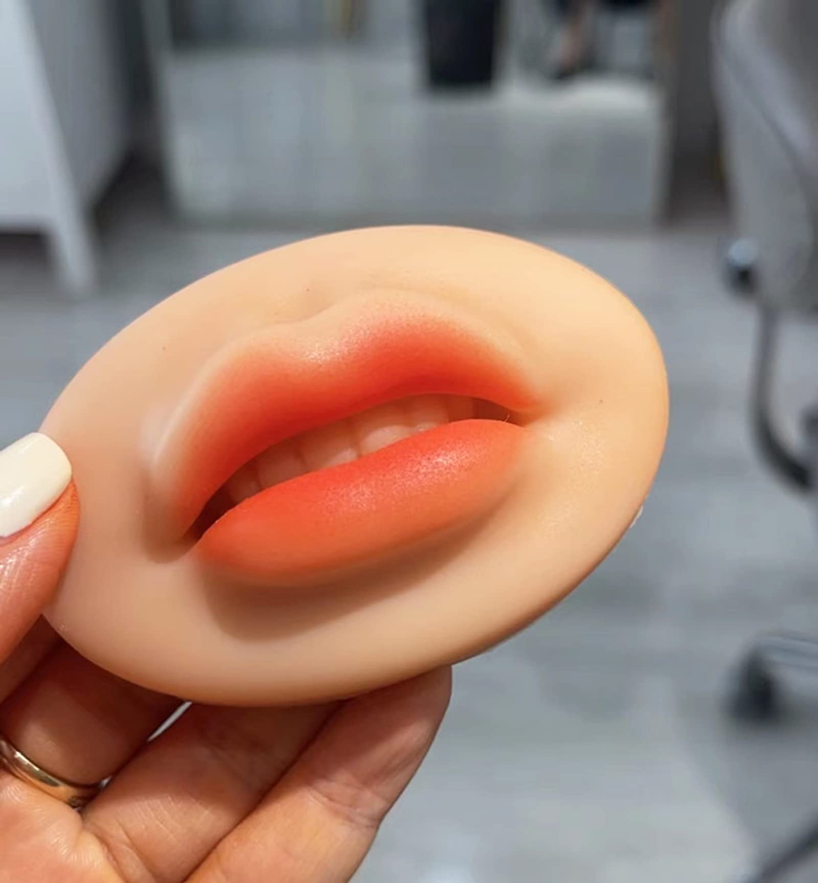 3D-Silikon-Lippen, realistisch, hochwertig, weich, permanent, Make-up,  Tattoo, Microblading, bung, Haut, knstliche Lippen fr Piercing-bungen,  3 ...