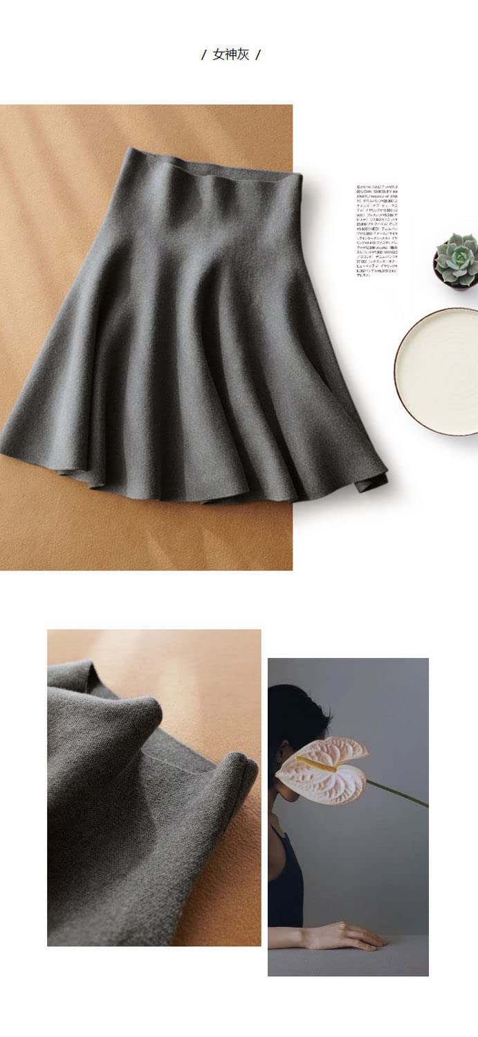 Jupe plissée Jupe À Tricoter des Femmes À La Taille Haute Taille Plissée Élastique Jupes Évasées