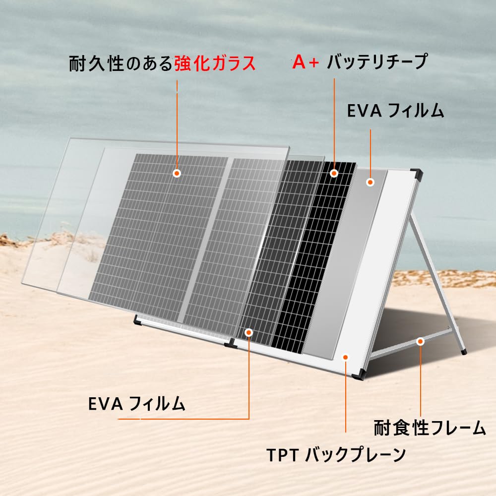 Amazon | DOKIO ソーラーパネル 100W 18V 折りたたみ式 モバイル