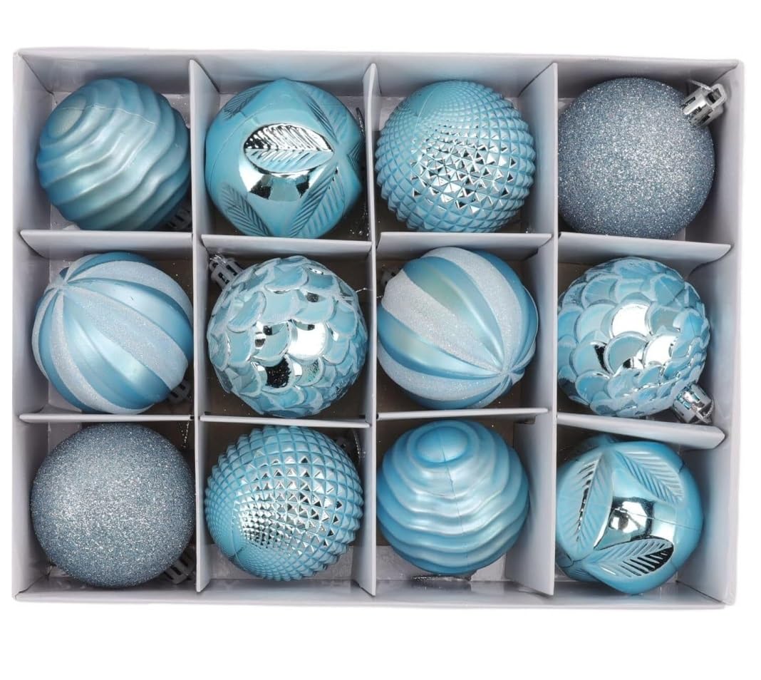 Set de Bolas de Navidad Bolas de Navidad Adornos De Bolas De Navidad Para Árbol De Navidad, Decoraciones Inastillables, Bola Colgante Para Fiesta Navideña, 12 Uds. Bolas para Arbol de Navidad ( Color
