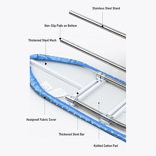 Miniatura 8 de Diydeg Tabletop Ironing Board, Portable Folding Small Iron Board with Removable Heat Resistants Cover, U Shaped Mini Ironing mat for Laundry Room,