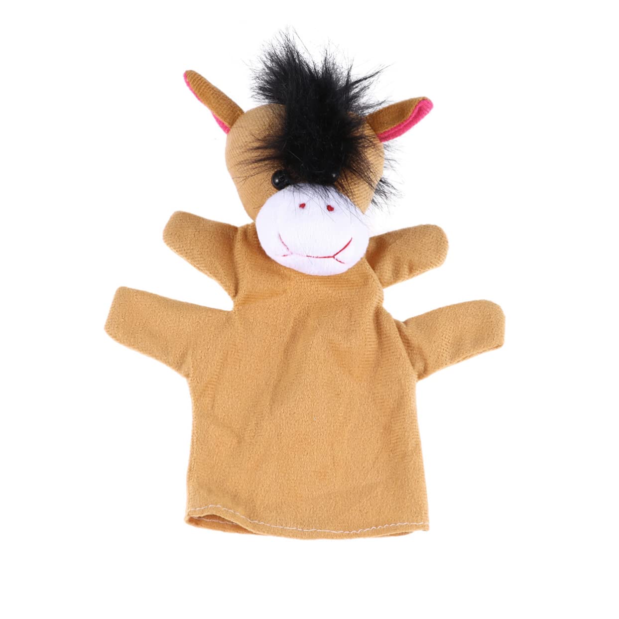 ibasenice Poupée à Main Animale en Peluche Marron 20 Cm, Jouet à Cinq Doigts Confortable pour Raconter des Contes et Stimuler L'imagination des Garçons et Filles