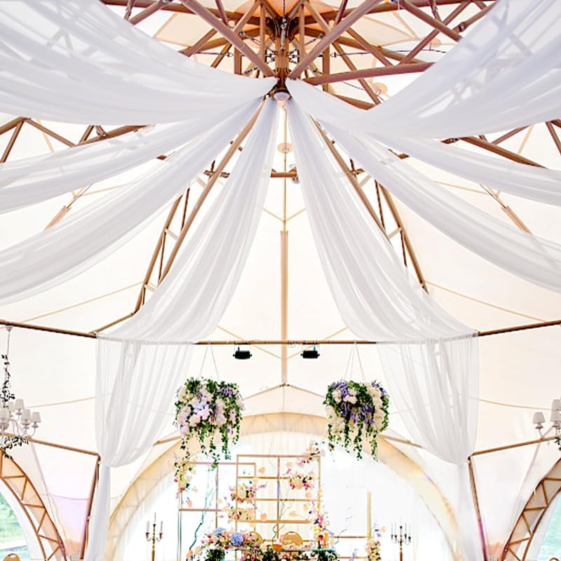 Ivory Ceiling Drapes 6 Panels 5ftx20ft Wedding Draping